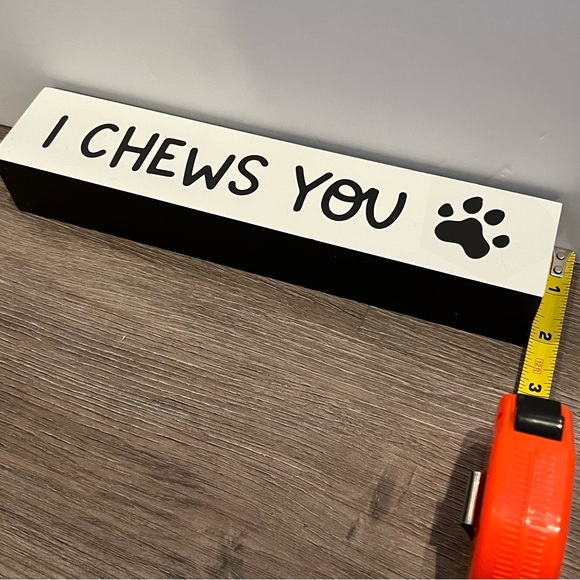 Absolutely Adorable I CHEWS YOU Block and Pup Birthday Board- NWT - Picture 6 of 7
